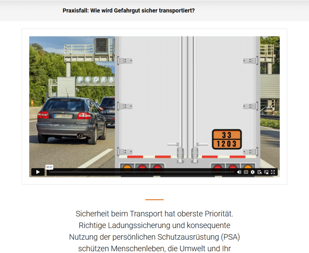 Webtrainer Gefahrgut