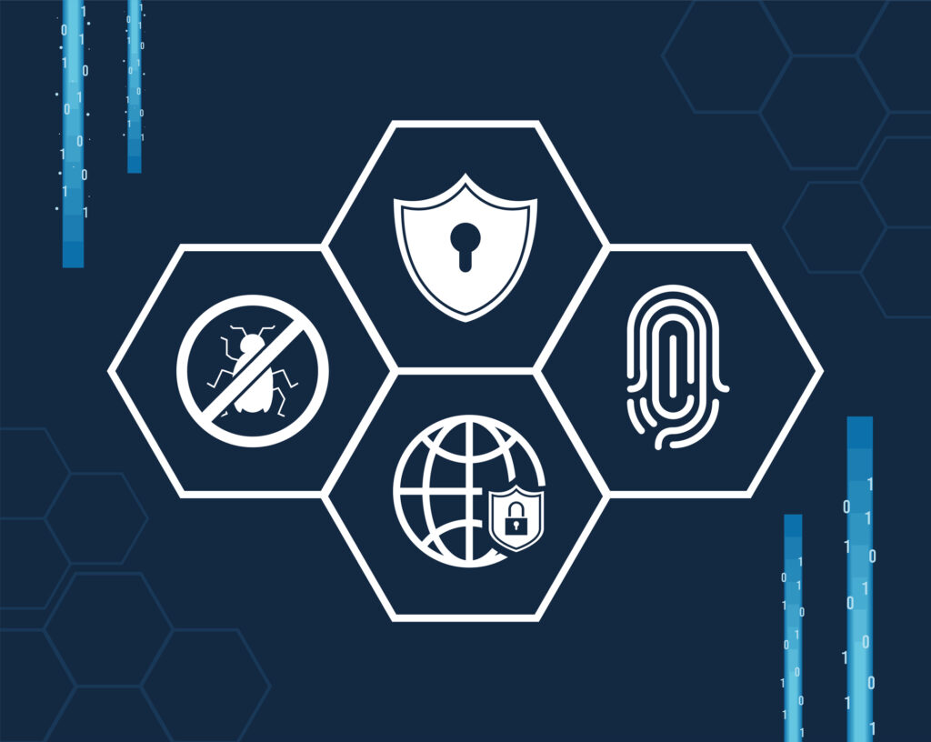 vier Cyber-Security Icons vier Cyber-Security Icons